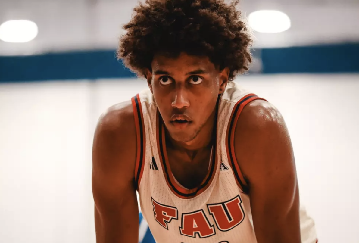 Forward Baba Miller playing against Indiana State University at the Wooden Family Fieldhouse in Xenia, Ohio